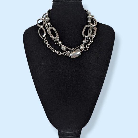 V. Premier Designs 3-Strand Metal Chain Necklace - Picture 2 of 5